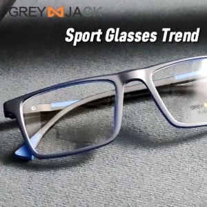 Grey Jack Frame Kacamata Model Kotak Ringan Fashion Sport Olahraga Bahan TR90 Bisa Minus Antiradiasi Blueray Photocromic 8192