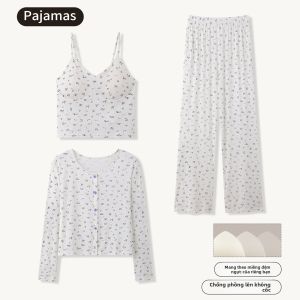 Bộ đồ ngủ MiiOW cho nữ vải cotton nhẹ nhàng có đệm ngực
