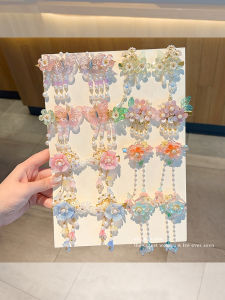 NING ZHOU | Ancient Style Hairpin with Tassels Flowers and Butterfly Decorations
