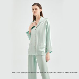 TAIHU SNOW | Pure Color Silk Pajama Set For Women