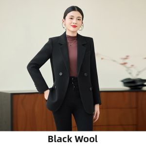 XINYU | Black Wool Blend Fashion Coat for Petite Ladies Autumn Winter