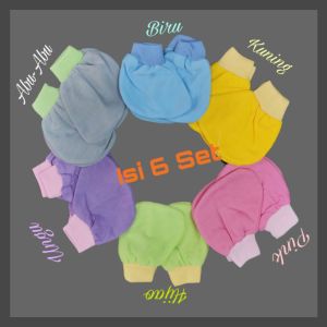 SARUNG TANGAN BAYI NEW BORN POLOS RIP ISI 6PCS