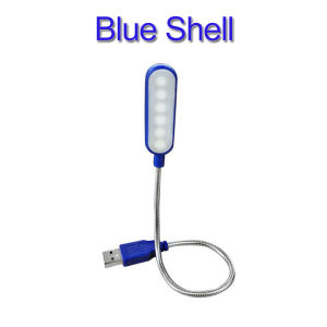1PC Mini USB LED Light Book Light Flexible Reading Lamp Portable Night Light For Power Bank Laptop Notebook PC Computer Blue