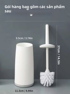 WORTHBUY | WORTHBUY Bộ Bàn Chải Và Giá Đỡ Nhà Vệ Sinh Có Tay Cầm Dài Dụng Cụ Làm Sạch Bằng Nhựa Chống Văng Nước Cho Phòng Tắm WC Phụ Kiện Vệ Sinh Thân Thiện Với Môi Trường