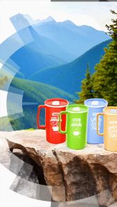 (Combo 5 cái) Ca tròn matsu 750ml Duy Tân 1317 – Nắp đậy kín có lỗ cắm ống hút tiện lợi.