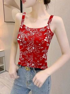 เสื้อกั๊กสายเดี่ยวไม่มีแขนแฟชั่นฤดูร้อนสำหรับผู้หญิง เสื้อคลุมด้านนอกแบบเข้ารูป เสื้อชั้นในลำลอง สไตล์เกาหลี