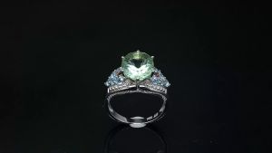 Genuine Solid 925 Sterling Silver Ring & Natural Green Fluorite Gemstone - Women's Top Quality Style Jewelry Gift for Thanksgiving