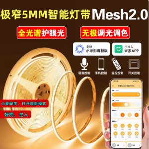 Ultra-Narrow 5mm Three-Color Smart COB LED Strip Light Linear Ceiling Atmosphere Lighting Low Voltage Home Decor Light Strip