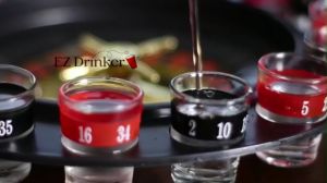 Drinking Roulette Set 16 Shot Glasses Russian Casino Spinning Roulette Poker Chips Drinking Game Set Party Adult Drinking Game