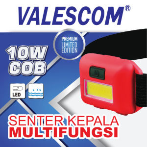 VALESCOM SENTER KEPALA MULTI FUNGSI 10W 10 WATT COB HEAD LAMP SUPER TERANG BATERAI AAA BAGUS KUALITAS TERBAIK