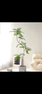 ALBIZIA JULIBRISSIN Artificial Plant Artificial Flower Faux Greenery Potted Plant Home Decoration Indoor Outdoor Decorative Plants for Living Room Bedroom Office Desk Tabletop Garden Café Event Wedding Artificial Decorative Plant Ornament Accessories