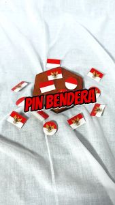 PIN BENDERA MERAH PUTIH AKRILIK - PIN BENDERA GARUDA PANCASILA INDONESIA BAHAN AKRILIK