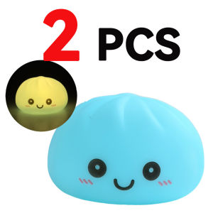 Bandai | 2027 Funny Dumpling Night Lights Glowing Dumplings Desktop Ornament Cute Glowing Dumpling Steamer Kawaii Dumpling Lights Gift