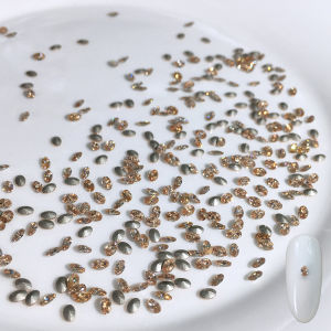 Small Model 2 * 3mm Mini Color Denier Oval Zircon Plated Bottom 5A Artificial Crystal Nail Beauty Nail Diamond