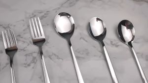 1/3/5 ชิ้นเกาหลีด้ามยาวสแตนเลสบนโต๊ะอาหารรับประทานอาหารช้อนส้อม