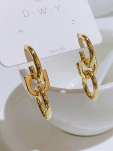 Sedale Luxury Gold-Plated French Style Earrings for Women Highly Visible Fashion Accessories with Alloy and Silver Plated Material