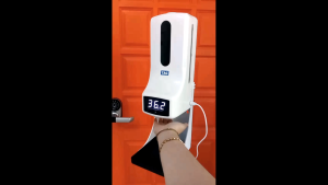K9 Pro เครื่องวัดอุณหภูมิ ร่างกายผ่านทางมือ แบบไร้สัมผัส พร้อมจ่ายแอลกอฮอล์อัตโนมัติ