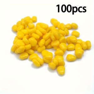 50/100pcs Realistic Corn Cob Fishing Lures - Yellow Corn Kernel Soft Baits Pouch-Packed Freshwater & Saltwater for Carp