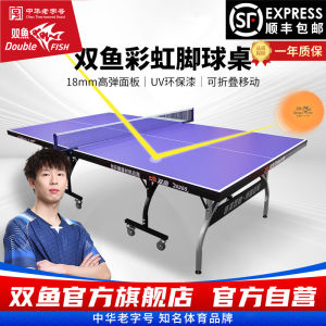 Double Fish Table Tennis Table Standard Indoor Foldable Home Use 2028S 2018R Professional Training Portable Size 274x152.5x76cm