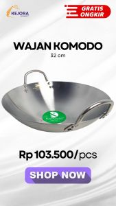 HARGA PROMO!!! KOMODO Wajan Stainless 32cm Steel ANTI LENGKET Serbaguna / Kuali Stainles / Kejora Perabot