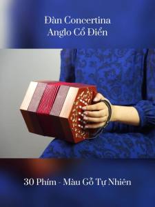 Vintage anglo concertina accordion-20 & 30 nút phím anglo phong cách concertina nhạc cụ dân gian với bao đựng đàn (màu đỏ và gỗ tự nhiên hạt)