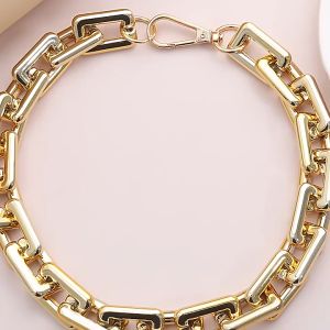 Metal Thick Chain Necklace Womens Internet Red Light Luxury Clavicle Chain Neck Chain Personality Sweater Chain CCB Material Exaggerated Big Choker Necklace Collar for Women Hiphop Chunky Chain Necklaces on The Neck Girl Jewelry