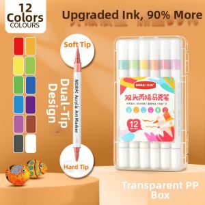 Nora | Non-Bleed Soft Tip Dual-Head Acrylic Markers Coloring Drawing Pens