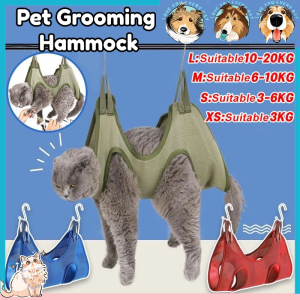 Pet Grooming Hammock & Fixed Noose Shower Bag: Tools for Easy Pet Nail Trimming & Restraint