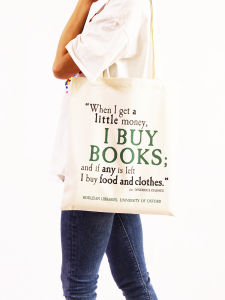 Oxford University Bodleian Library Canvas Bag Womens Single Shoulder Bag College Style Popular Tote Bag Fashionable Canvas Purse