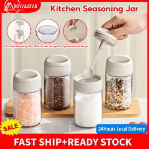 Royalstar Kitchen Seasoning Jar Glass Seasoning Bottle Spice Bottle with Spoon Sealed Condiments Container Household Salt Storage Container Jar