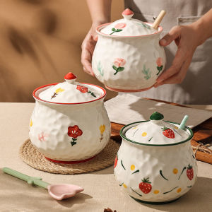 Ceramic Edible Lard Jar Storage Jar Household Residual Oil High Temperature Resistant Oil Can Red Chili Oil Cans Large Capacity