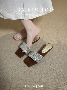 Dép Đế Mềm Đế Thấp Đế Xuồng Mùa Hè Đế Xuồng Mũi Vuông Kiểu Pháp Sang Trọng Thanh Lịch Đế Xuồng Đế Cao Su Đế Xuồng Đế Xuồng Đế Xuồng