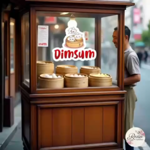 STIKER KACA GEROBAK VINYL DIMSUM / LABEL MAKANAN