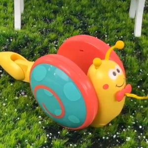 SG Stock】Pulling rope Snail Childrens Toy Acoustic Optical Running Snail Baby Crawling Learning Walking Puzzle Toy