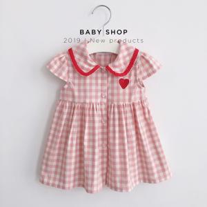 ชุดเดรสแขนสั้นลายสก็อตฤดูร้อนสำหรับเด็กผู้หญิง ชุดเดรสแฟชั่นสบายๆ สำหรับเด็ก ชุดกีฬา ว่ายน้ำ ลำลอง ฤดูร้อน 2025