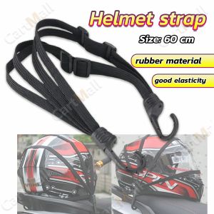 Motorcycle Strength Retractable Helmet Luggage Elastic Rope Strap with 2 Hooks 60cm