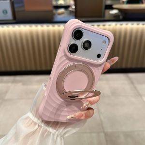 szhaiyu | Liquid Soft Silicone Ripple 360 Rotating Ring Holder Case for IPhone 18 17 Pro Max 16 15 Pro Magnetic Protection Phone Cover