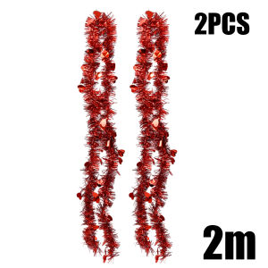 【On Sale】2Pcs Christmas Garland Tinsel Garlands Christmas Decoration for Tree Ornaments Year Party Decor