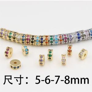 ชิ้นส่วนเครื่องประดับ DIY ชุบทอง 18K รูตรง เครื่องประดับแฟชั่น ลูกปัดสีสันสดใส เครื่องประดับแบบมีสายรัดข้อมือ