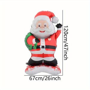 1/2pcs Standing Santa Claus Walnut Soldier Cattle Foil Balloon Decoration Christmas Theme Holiday New Year Party Family Decors
