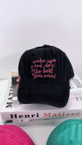 หมวกแก๊ป วินเทจ ปักตัวอักษร แฟชั่นเกาหลี (6 สีสุดชิค) 151