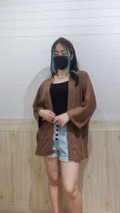 4435 alisya cardi knit sweater outer polos cantik bigsize oversize