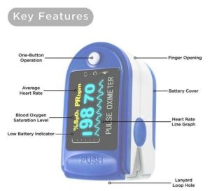 Pengukur Kadar Oksigen Oxymeter Digital Jari Oximeter Pulse Oksimeter Ukur Detak Jantung Saturasi Oksigen SP02