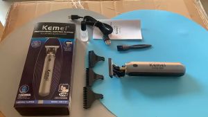 Kemei ตัดผมกรรไกร KM-1757 กลวงออกหัวตัดน้ำมันหัวแกะสลักตัดผม USB ชาร์จเร็วแบตเตอรี่ลิเธียม