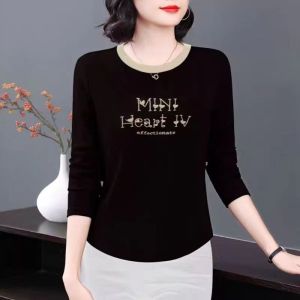 QIAOXIZI | Cotton Loose Fit Large Size New Style Spring Autumn Womens Long Sleeve T-shirt