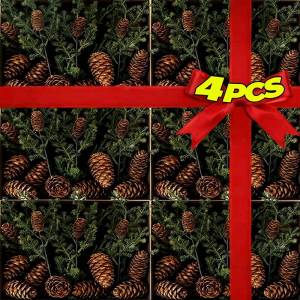 1/4Pcs Artificial Green Pine Needle Christmas Pine Cone Branch DIY Wreath Xmas Tree Ornament New Year Party Decoration Supply