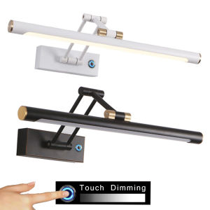 Touch Dimming Mirror Light LED Wall Lamp Modern With Switch Bathroom Wall Light 43cm 58cm AC85 - 265V Indoor Lighting Bedroom Wall Sconces Light Fixtures EU/US Plug