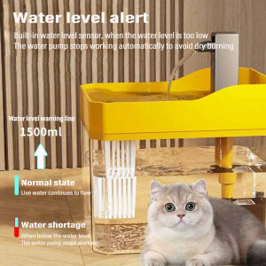 1.5L Cat Water Dispenser with Pump Filtered Water Mute Water Shortage Auto Power Off Automatic Circulating Flow Drinker