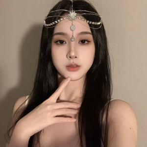 BXA Western Region Bohemia Wind Head Chain Headdress Forehead Ornament Exotic Forehead Lace Surface Decorative Curtain Photo Decoration