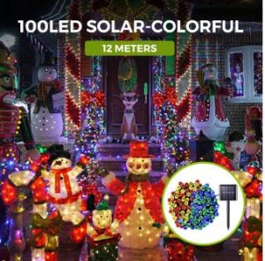 LILY 100LED 8 Lightning Mode Solar Light Indoor/ Outdoor Solar Christmas Light Decorations Light